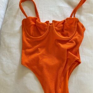 HM orange one piece swimsuit